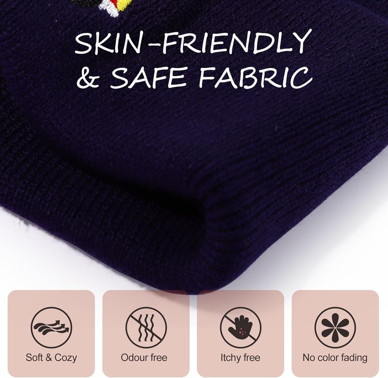 KDVOG Store Kids Knit Beanie Cute Fire Trucks Embroidery Warm Cuffed Skull Caps Classic Autumn Winter Hats for Boys Girls 3-8 Years - Image 4